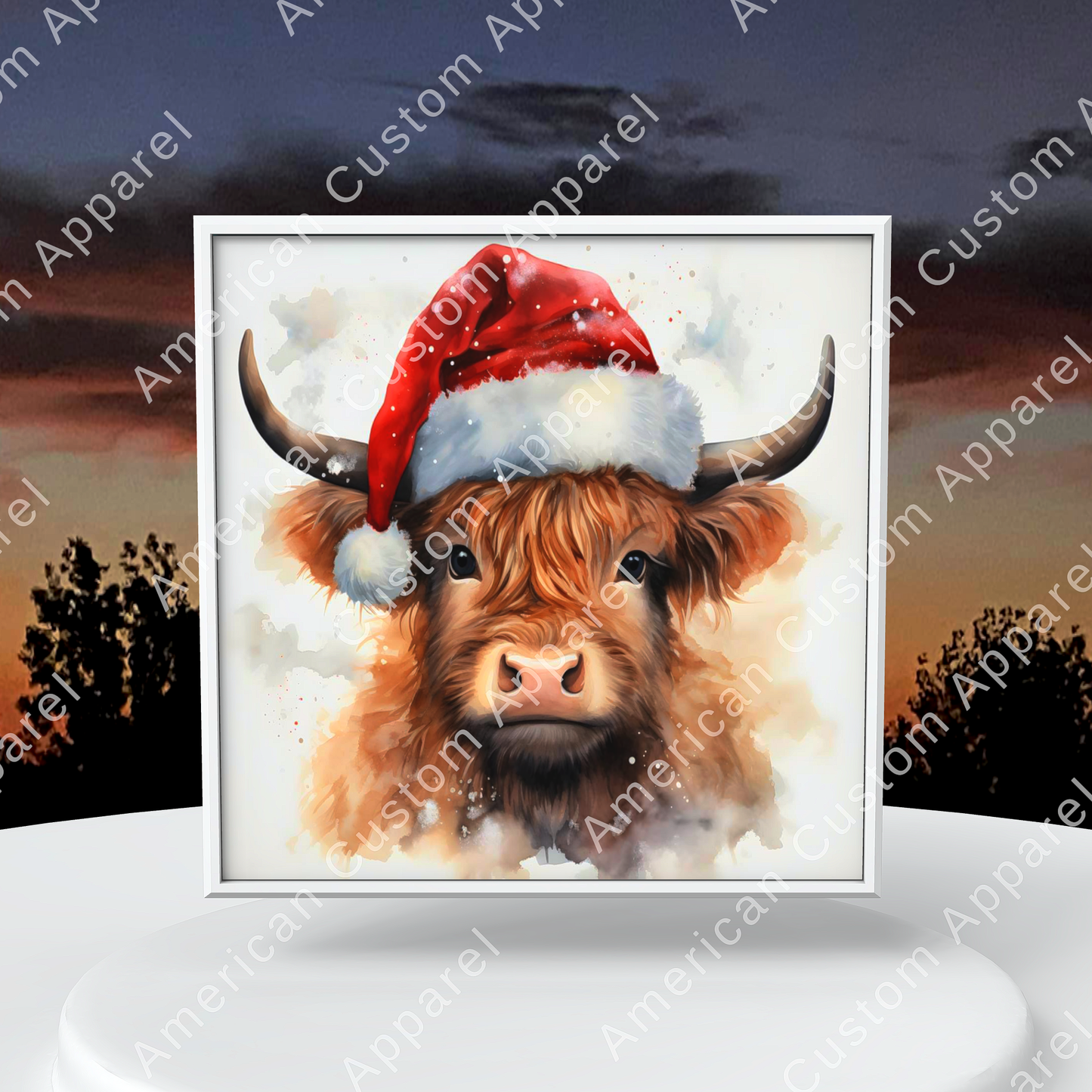 Christmas Highlander Cow Transfers (set of 5)