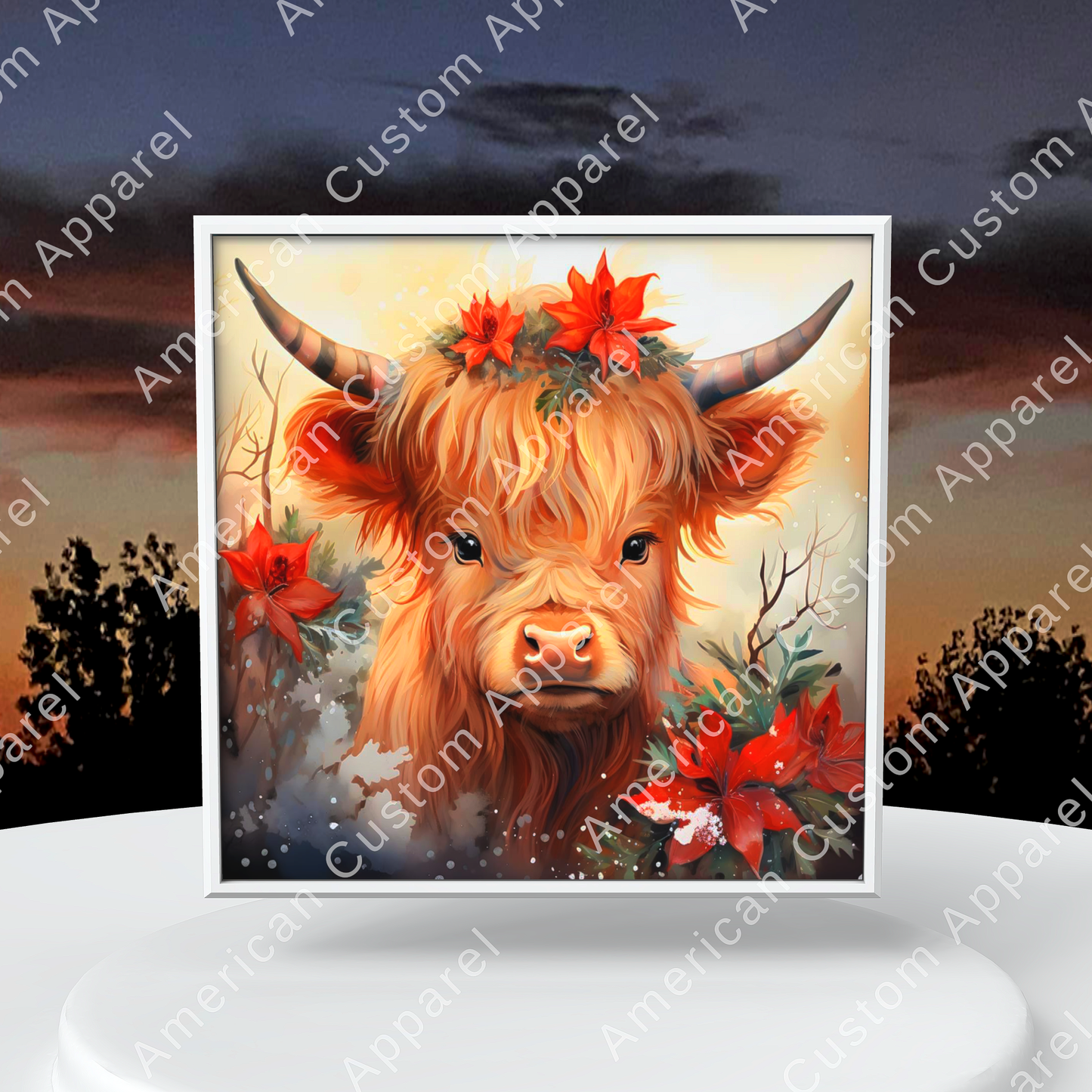 Christmas Highlander Cow Transfers