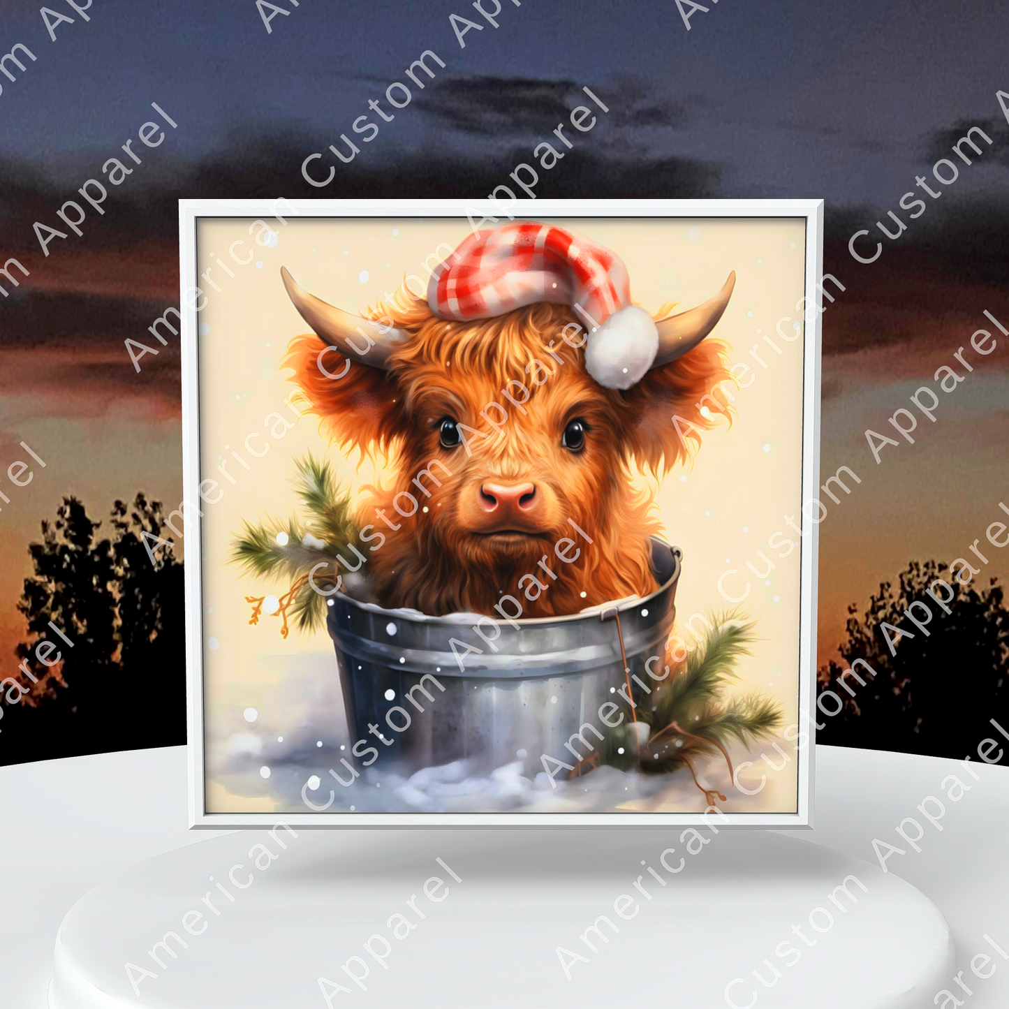 Christmas Highlander Cow Transfers (set of 5)