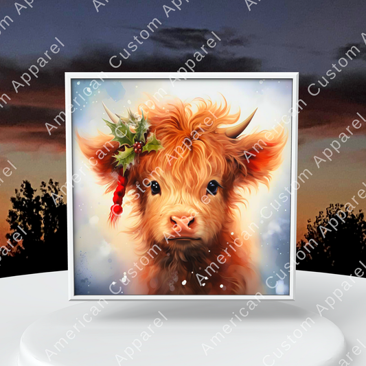 Christmas Highlander Cow Transfers (set of 5)