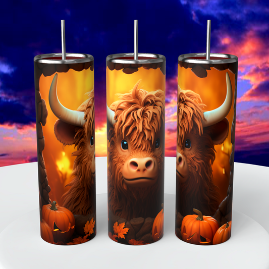 20oz Fall Highland Cow Tumbler